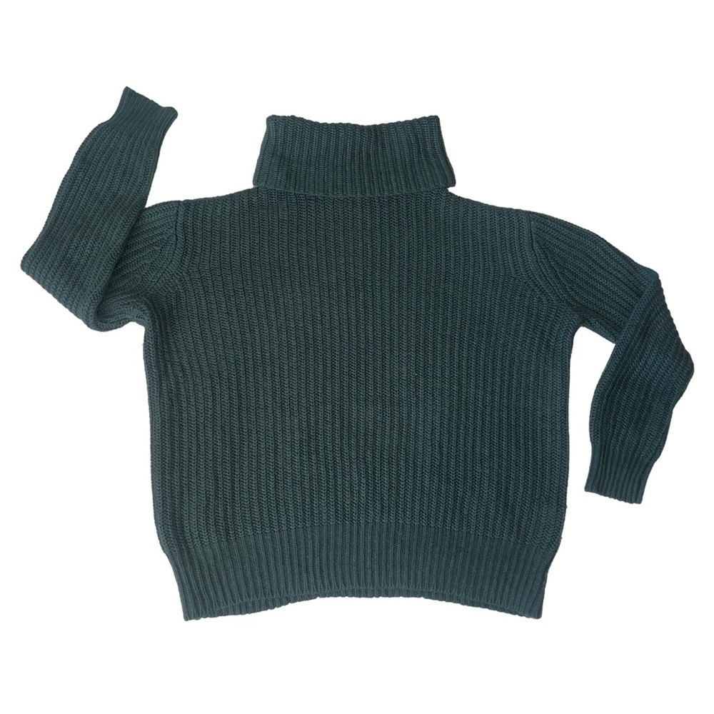Pink Republic Dark Green Knitted Turtle Neck Long Sleeve Sweater Women Medium